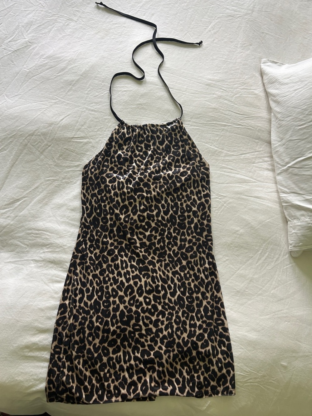Leopard Print Halter Mini Dress